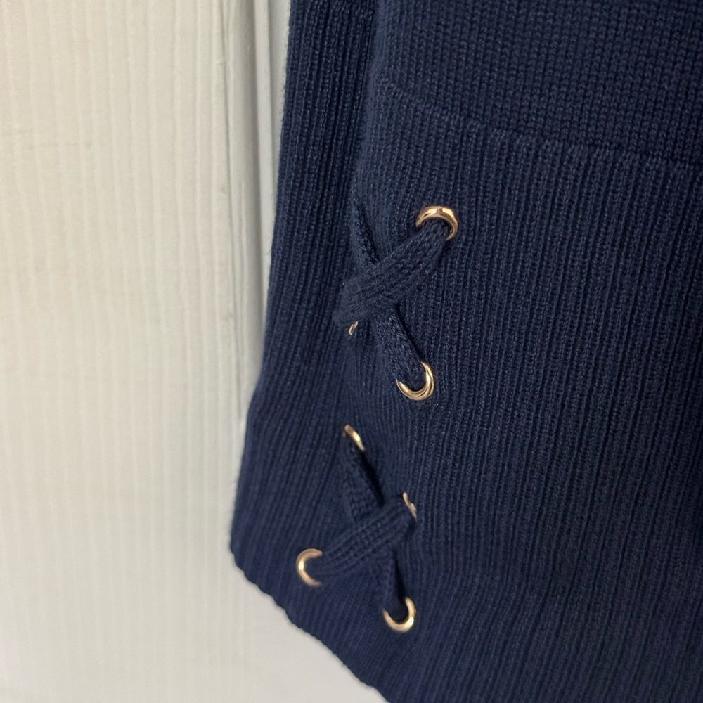 🧤 JM Collection Deep Blue Knit Cardigan - Picture 4 of 5